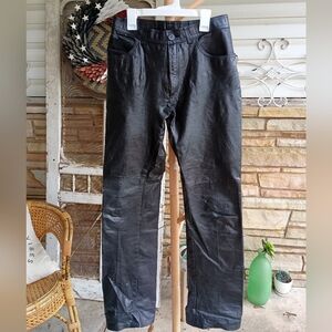 Vintage New WAVE Authentic Black  Leather Pants_28